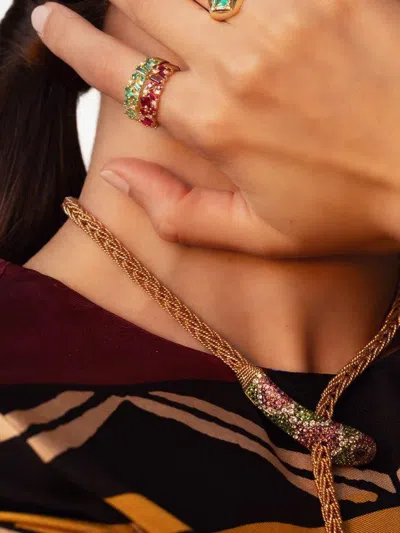 Suzanne Kalan 18k Yellow Gold Emerald And Diamond Signet Ring In Gold