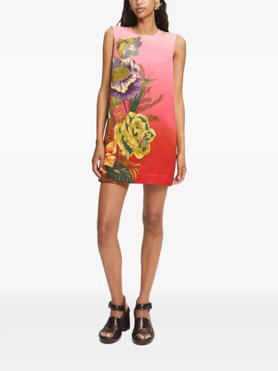 Alemais Inez Floral-print Sleeveless Mini Dress In Red