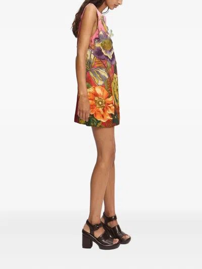 Alemais Inez Floral-print Sleeveless Mini Dress In Red