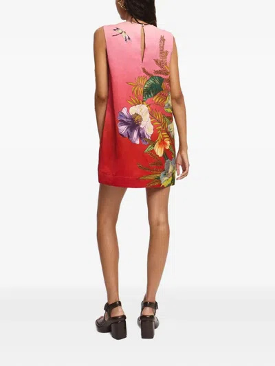 Alemais Inez Floral-print Sleeveless Mini Dress In Red