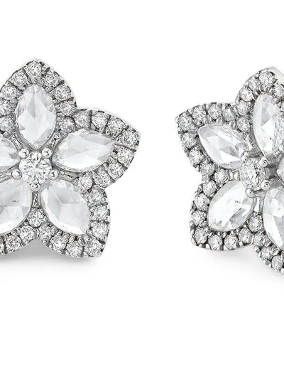 Logan Hollowell 18k Yellow Gold Eternal Jardin Diamond Stud Earrings In Brown