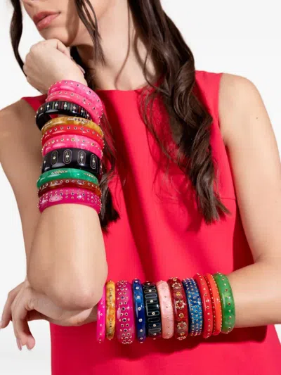 Mark Davis 18k Yelow Gold Garnet And Amethyst Bangle In Brown