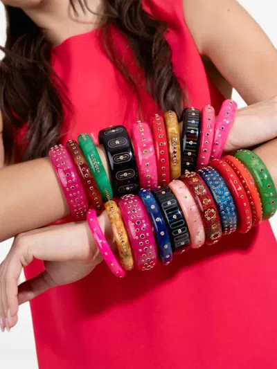 Mark Davis 18k Yelow Gold Garnet And Amethyst Bangle In Brown