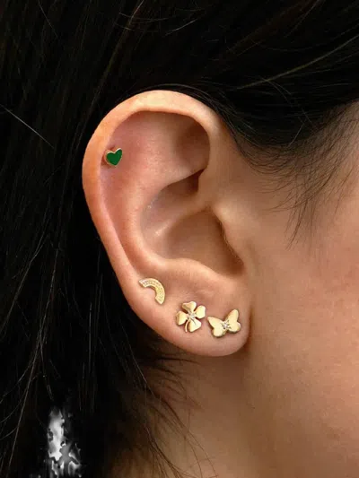 Anzie Gold Diamond Butterfly Earrings In Gold