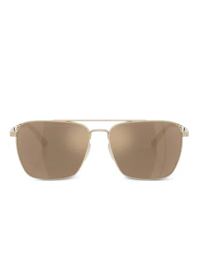Oliver Peoples R-15 Square Frame Sunglasses In Gold