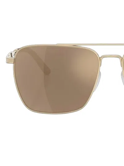 Oliver Peoples R-15 Square Frame Sunglasses In Gold