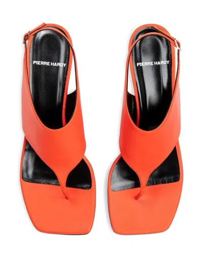 Pierre Hardy 35mm Leather Slingback Sandals In Red
