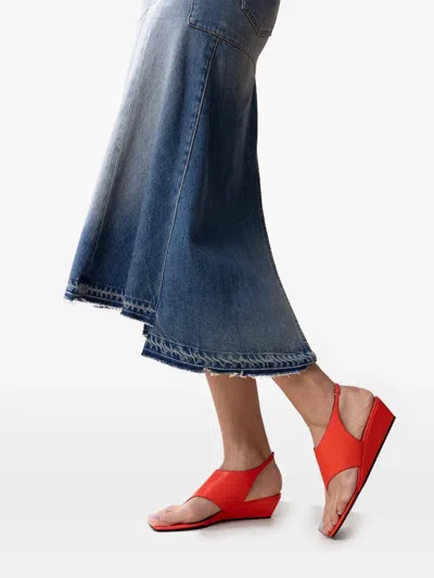 Pierre Hardy 35mm Leather Slingback Sandals In Red