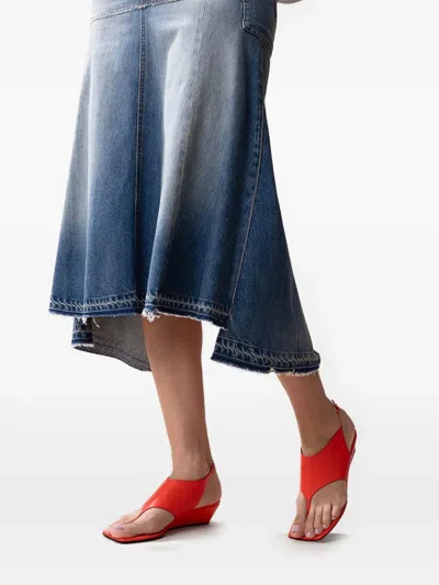 Pierre Hardy 35mm Leather Slingback Sandals In Red