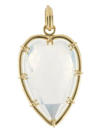 Sylva & Cie 18k Yellow Gold Quartz Heart Pendant In Brown