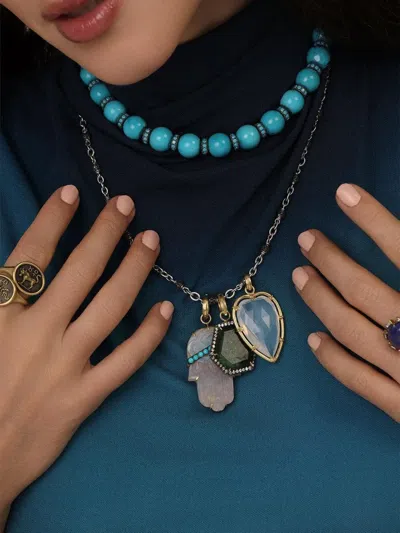 Sylva & Cie 18k Yellow Gold Quartz Heart Pendant In Brown