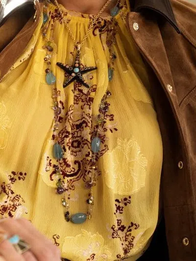 Ulla Johnson Pippa Floral-print Puff-sleeve Blouse In Yellow