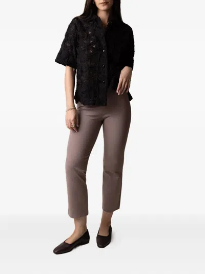 Odeeh Pull-on Cropped-hem Trousers In Brown