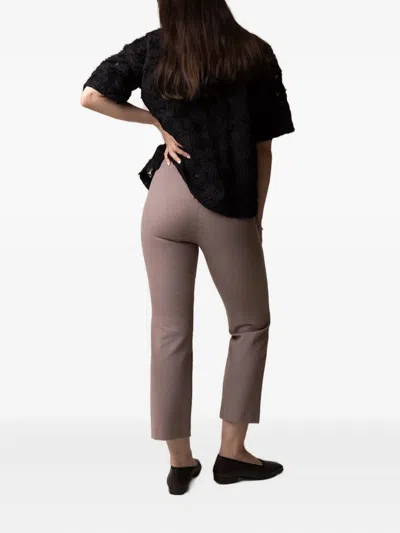 Odeeh Pull-on Cropped-hem Trousers In Brown