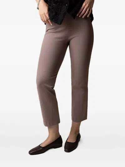 Odeeh Pull-on Cropped-hem Trousers In Brown