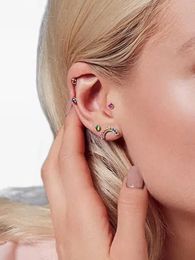 Robinson Pelham 14k Yellow Gold Rainbow Sapphire Earring In Gold