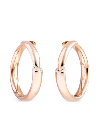 18K玫瑰金钻石圈形耳环