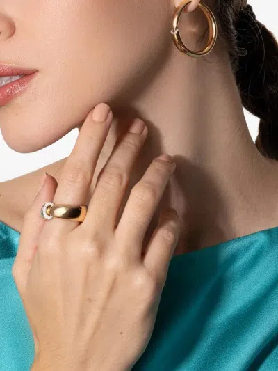 18K玫瑰金钻石圈形耳环