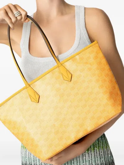 Moreau Small Saint Tropez Zip-top Geometric-pattern Tote Bag In Yellow