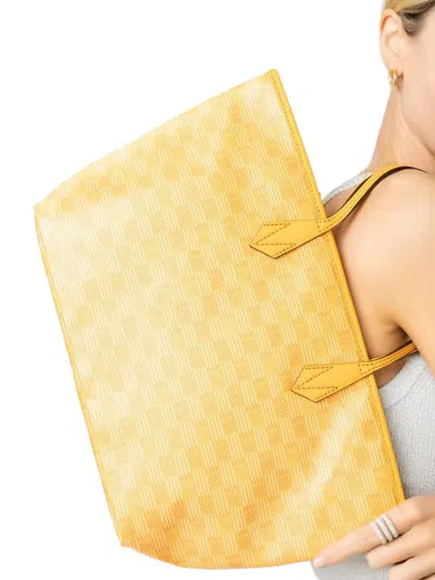 Moreau Small Saint Tropez Zip-top Geometric-pattern Tote Bag In Yellow