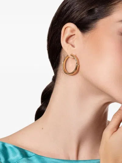 18K玫瑰金钻石圈形耳环