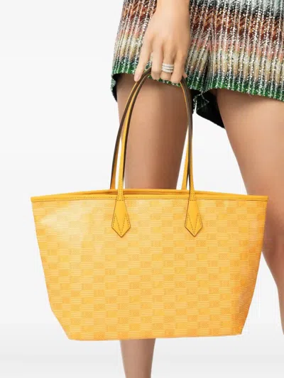 Moreau Small Saint Tropez Zip-top Geometric-pattern Tote Bag In Yellow