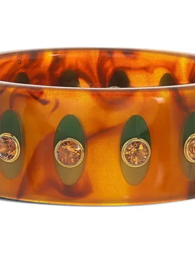 Mark Davis 18k Yellow Gold Bakelite Citrine Bracelet In Brown