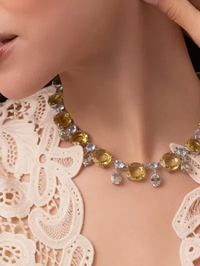 Bounkit Jewelry Amethyst Necklace In Metallic