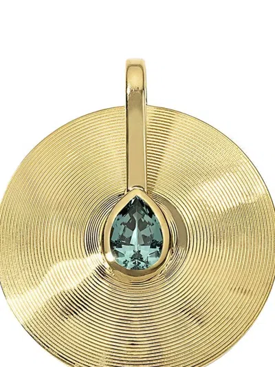 Jade Ruzzo 18k Yellow Gold Seafoam Tourmaline Pendant In Gold