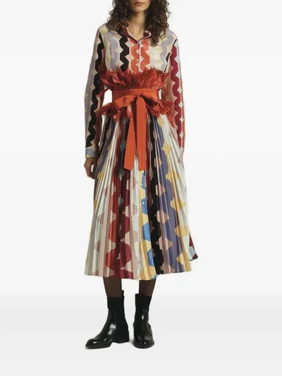 Sara Roka Ribbon Belt In Red