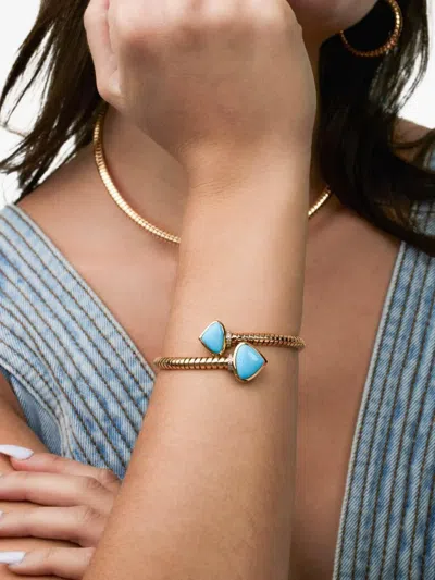 Marina B 18k Yellow Gold Turquoise Trisolina Bracelet In Gold