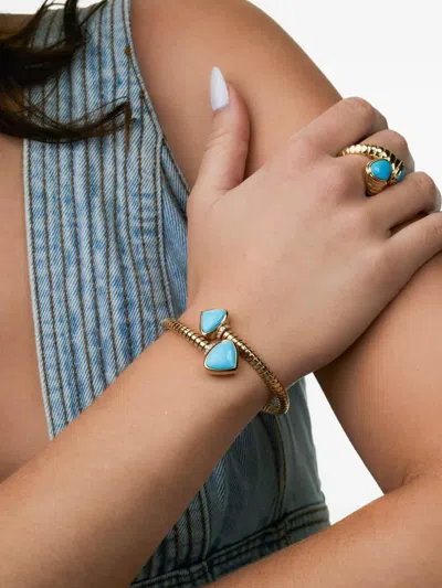 Marina B 18k Yellow Gold Turquoise Trisolina Bracelet In Gold