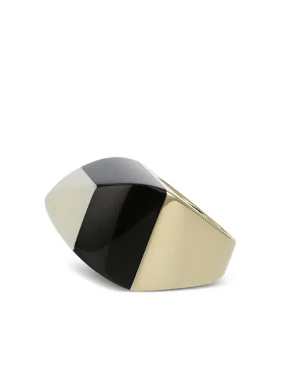 Mark Davis 18k Yellow Gold Kendall Bakelite Ring In Brown