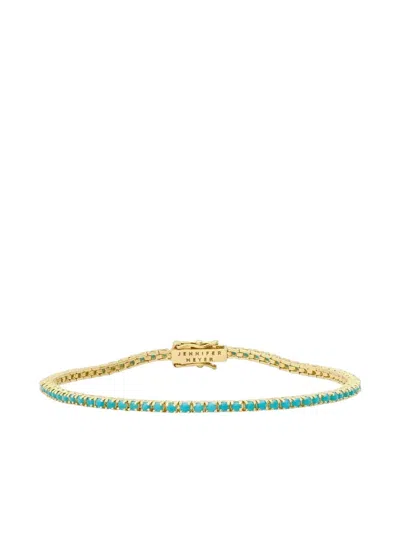 Jennifer Meyer 18k Yellow Gold Turquoise Tennis Bracelet In Gold
