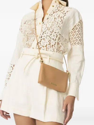 Loeffler Randall Yasmine Logo-plaque Crossbody Bag In Neutral