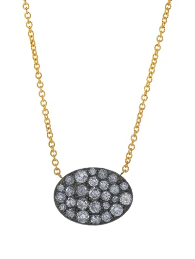 Sylva & Cie 18k Yellow Gold Oval Ten Table Diamond Necklace In Gold