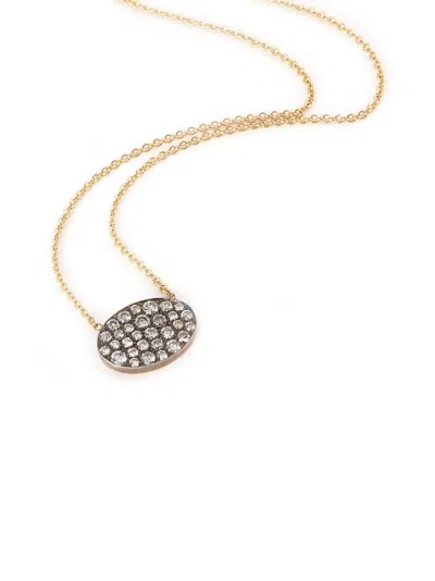 Sylva & Cie 18k Yellow Gold Oval Ten Table Diamond Necklace In Gold