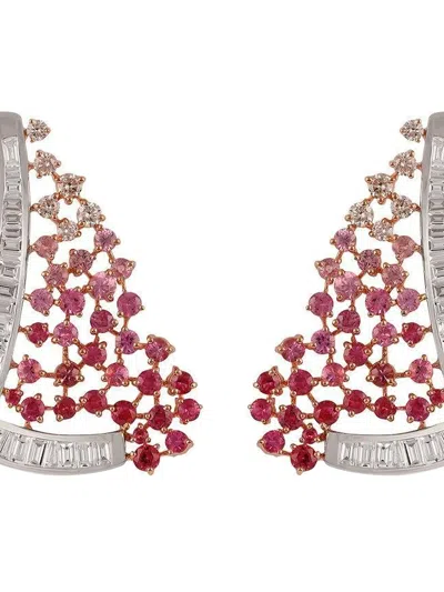 Ananya Ruby Scatter-waterfall Earrings In Black