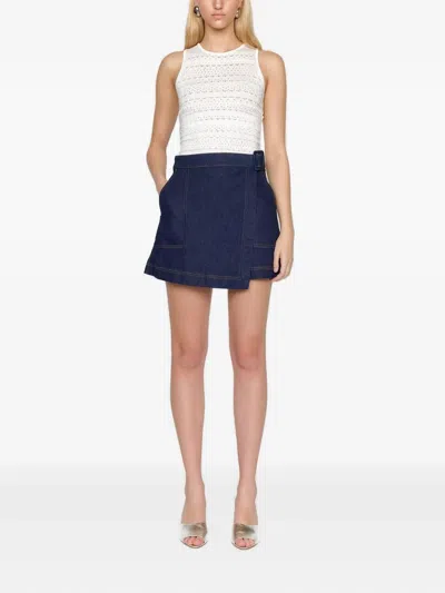 Christy Lynn Maddie Buckle-fastening Wrap Shorts In Blue