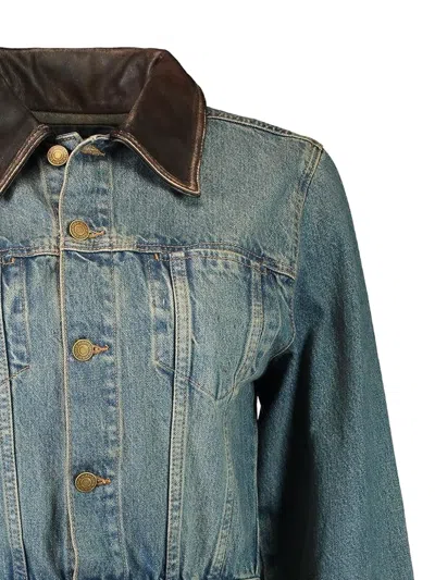 Simkhai Maxella Denim Jacket Mini Dress Coney Island In Blue