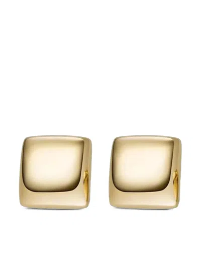 Isabelle Fa 18k White Gold Square Clip Earrings In Brown