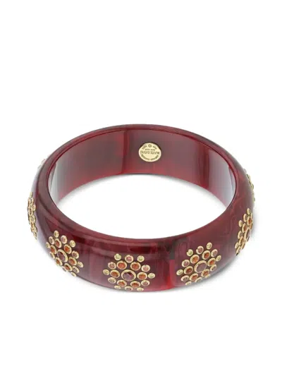 Mark Davis 18k Yellow Gold Multi-stones Bangle In Brown