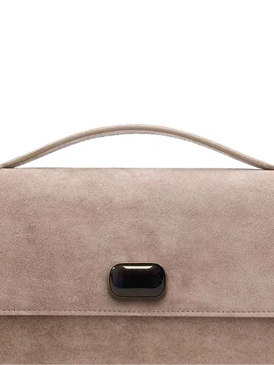 Jeffrey Levinson Alex Suede Clutch Bag In Neutral