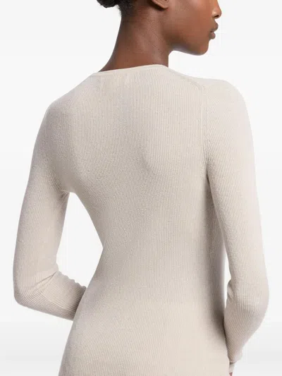 Michael Kors Hutton Cashmere Sweater In Neutral