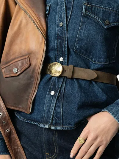 Streets Ahead Oval-buckle Belt In Gold