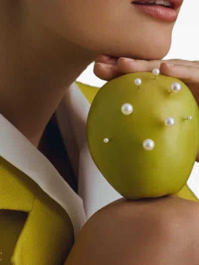 Baggins Akoya Pearl Round Stud Earrings In White