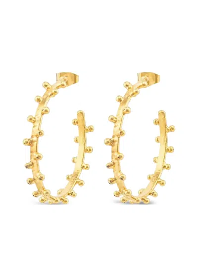 Sylvia Toledano Gipsy Beaded Hoop Earrings In Gold