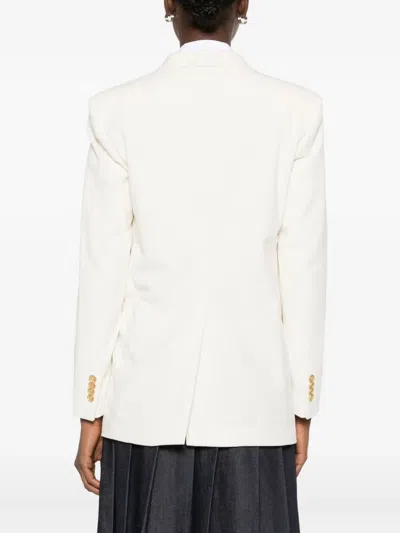 Tagliatore Cotton Blend Double-breasted Jacket In Neutral