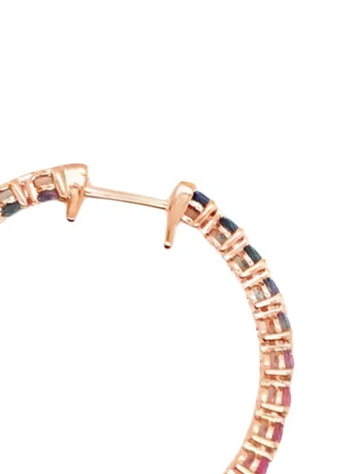 Lisa Nik 18k Rose Gold Inside Out Sapphire Hoop Earrings In Gold
