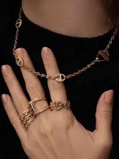 Hoorsenbuhs 18k Yellow Gold Classic Tri-link Ring In Gold